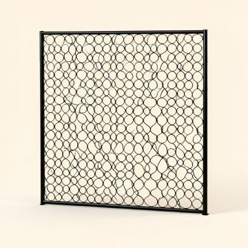 4 Ft. H X 2.6 Ft. W Jumbled Circles Vinyl Privacy Screen (synthetic illustration; no displayed measurements)