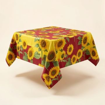 Boyuan Sunflower Garden Milliken Signature Tablecloth (synthetic illustration; no displayed measurements)