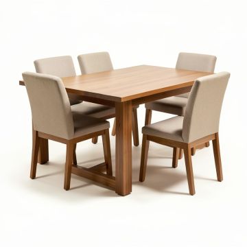 Alysse Butterfly Leaf Rubberwood Solid Wood Dining Set (synthetic illustration; no displayed measurements)