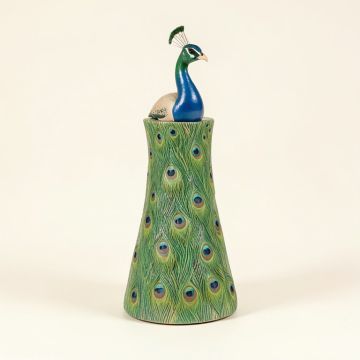 Provocative Peacock Sculptural Pedestal (synthetic illustration; no displayed measurements)