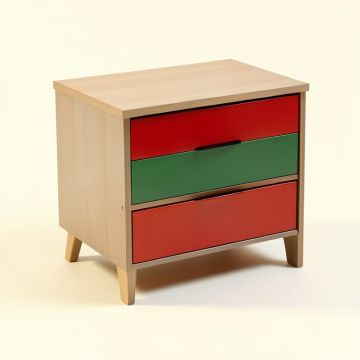 Multicolored Nightstand (synthetic illustration; no displayed measurements)