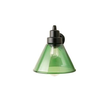 Cove Dell Wall Sconce Mounted On A Plain Wall - Green