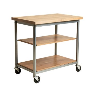 Grover Wooden Kitchen Cart With Metal