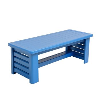 Harbor Bluff Narrow Outdoor Storage Bench - Blue