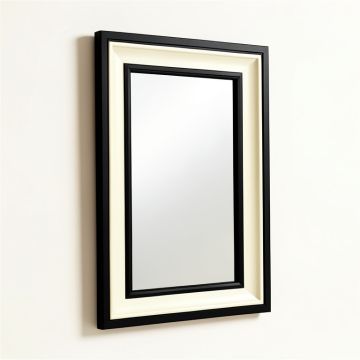 Beveled Ivory/Black Wall Mirror (synthetic illustration; no displayed measurements)