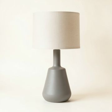 Reed Canyon Table Lamp With A Plain Fabric Shade - Gray (synthetic illustration; no displayed measurements)
