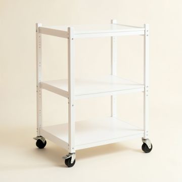 Oak Bend Empty Rolling Workshop Cart - White (synthetic illustration; no displayed measurements)