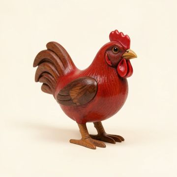 Malena Wood Mini Rooster Puppet (synthetic illustration; no displayed measurements)