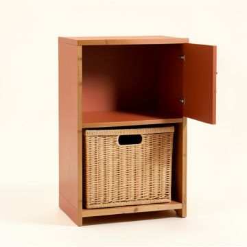 Oak Bridge Freestanding Pull-Out Hamper Cabinet - Terracotta (synthetic illustration; no displayed measurements)