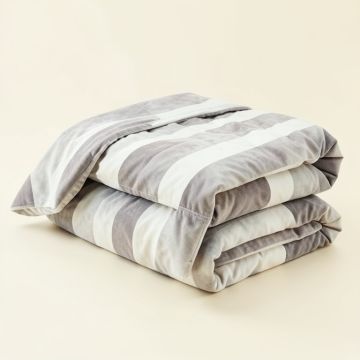 Dora Reversible Striped Microsuede 6 Piece Duvet Cover Set (synthetic illustration; no displayed measurements)