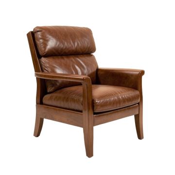 Chippendale 33 '' Wide Genuine Leather Manual Wing Chair Recliner