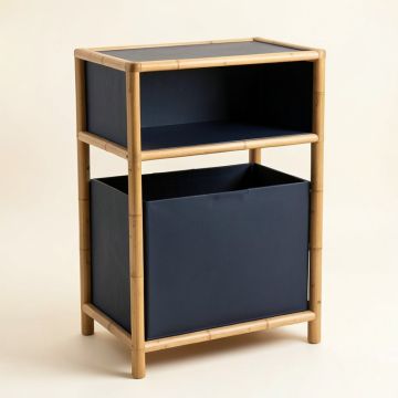 Holly Canyon Freestanding Pull-Out Hamper Cabinet - Navy (synthetic illustration; no displayed measurements)