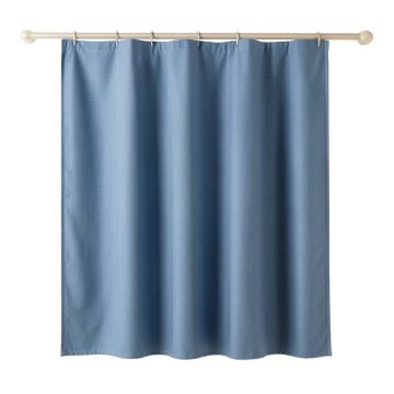Dune Branch Shower Curtain Hanging Flat From A Plain Rod - Blue
