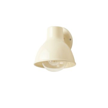 Birch Crest Wall Sconce Mounted On A Plain Wall - Cream
