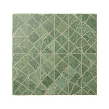 Shore Branch Uninstalled Square Decorative Tile - Green