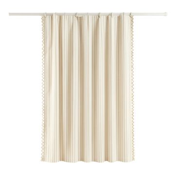 Briar Dell Shower Curtain Hanging Flat From A Plain Rod - Ivory