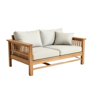 Debby 82.6 '' Wide Outdoor Teak Patio Sofa With Cushions