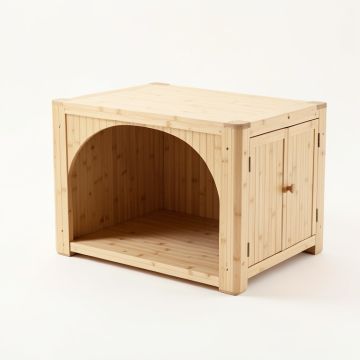 Sage Bridge Empty Furniture-Style Litter Enclosure - Beige (synthetic illustration; no displayed measurements)