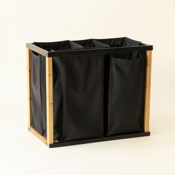 Willow Crossing Laundry Sorting Station With Plain Removable Bags - Black (synthetic illustration; no displayed measurements)