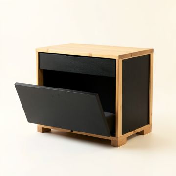 Wren Bridge Freestanding Pull-Out Hamper Cabinet - Black (synthetic illustration; no displayed measurements)