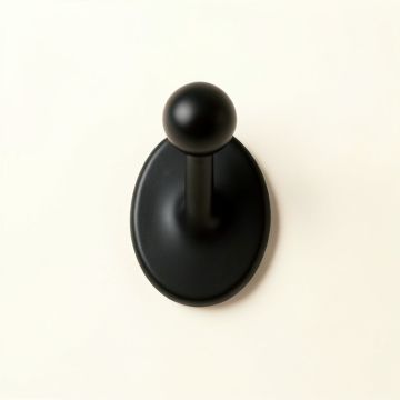 Willow Arc Wall-Mounted Robe Hook - Black (synthetic illustration; no displayed measurements)
