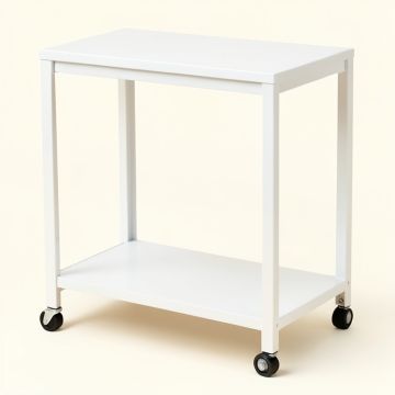 Linden Crest Empty Rolling Workshop Cart - White (synthetic illustration; no displayed measurements)