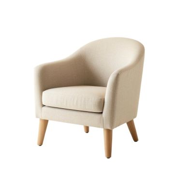 Linden Bend Upholstered Armchair - Beige