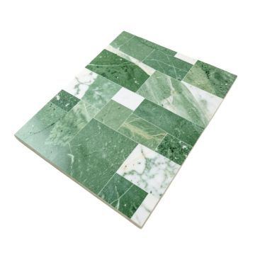 Sky Random Sized Natural Stone Mosaic Tile In Green/White