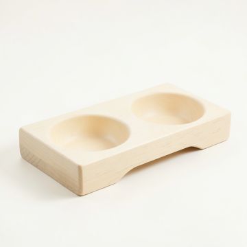 Olive Crossing Pet Feeding Stand With Two Plain Empty Bowls - Ivory (synthetic illustration; no displayed measurements)