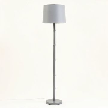 Fern Dale Floor Lamp With A Plain Fabric Shade - Gray (synthetic illustration; no displayed measurements)