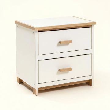 Lagarto 3 - Drawer Nightstand In White/Light Brown (synthetic illustration; no displayed measurements)