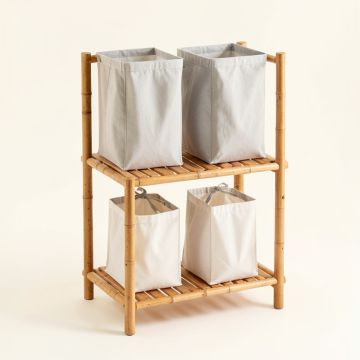 Maple Bridge Laundry Sorting Station With Plain Removable Bags - Gray (synthetic illustration; no displayed measurements)
