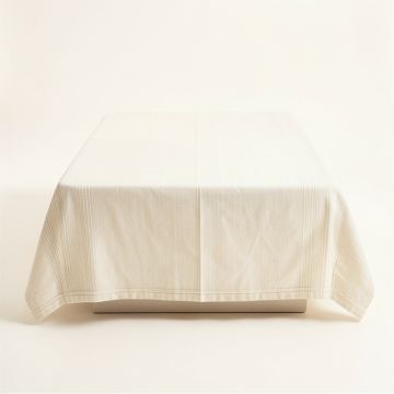 Harbor Edge Flat Bed Sheet - Cream (synthetic illustration; no displayed measurements)