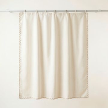 Ash Dale Shower Curtain Hanging Flat From A Plain Rod - Cream (synthetic illustration; no displayed measurements)