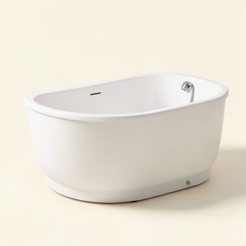 Luxier 60 '' X 31 '' Freestanding Soaking Fiberglass Bathtub With Faucet (synthetic illustration; no displayed measurements)