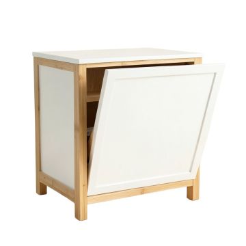 Glen Crossing Freestanding Pull-Out Hamper Cabinet - White