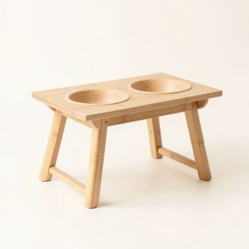 Laurel Falls Pet Feeding Stand With Two Plain Empty Bowls - Beige (synthetic illustration; no displayed measurements)