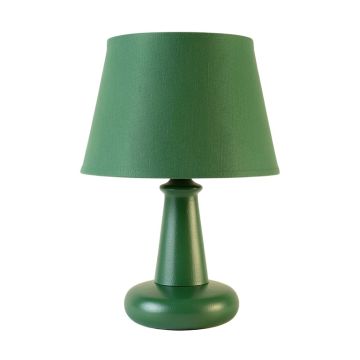 Reed Bluff Table Lamp With A Plain Fabric Shade - Green