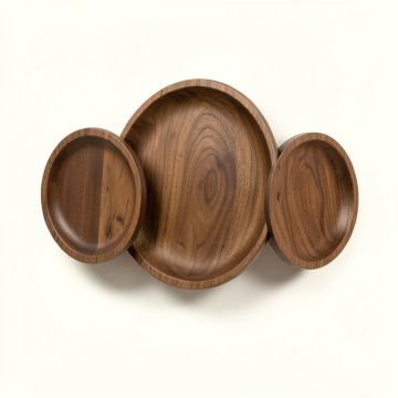 `` Eat '' Plates On Wood Wall Décor (synthetic illustration; no displayed measurements)