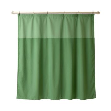 Maple Arc Shower Curtain Hanging Flat From A Plain Rod - Green (synthetic illustration; no displayed measurements)
