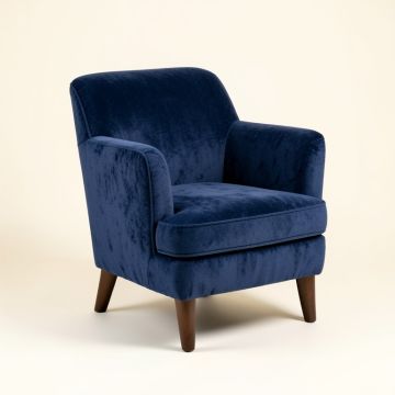 Rosland Upholstered Arm Chair In Navy Blue (synthetic illustration; no displayed measurements)