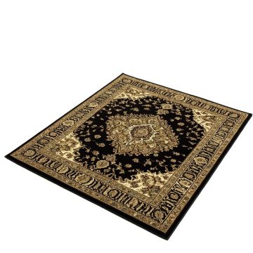 Ottis Oriental Oriental Black/Tan Area Rug