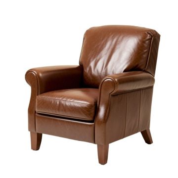 40.5 '' Wide Genuine Leather Club Chair (synthetic illustration; no displayed measurements)