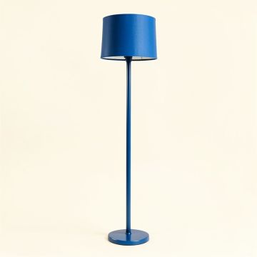 Birch Brook Floor Lamp With A Plain Fabric Shade - Blue (synthetic illustration; no displayed measurements)