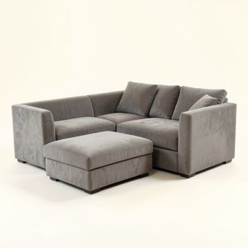 44 '' Wide Microfiber/Microsuede Reversible Sofa & Chaise With Ottoman (synthetic illustration; no displayed measurements)