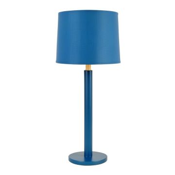River Canyon Floor Lamp With A Plain Fabric Shade - Blue