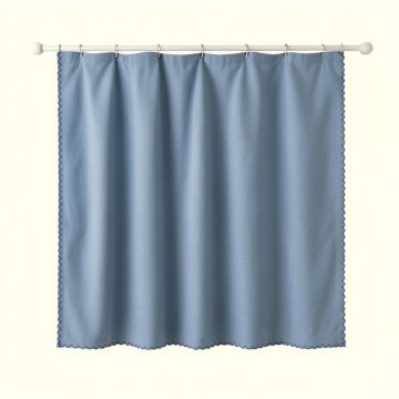 Juniper Falls Shower Curtain Hanging Flat From A Plain Rod - Blue (synthetic illustration; no displayed measurements)