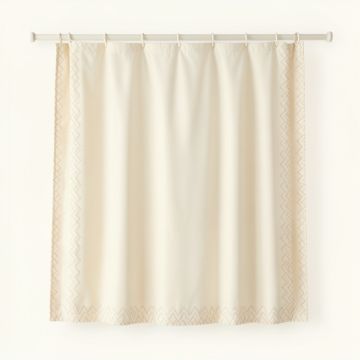 Rowan Crossing Shower Curtain Hanging Flat From A Plain Rod - Cream (synthetic illustration; no displayed measurements)