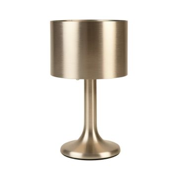 Zainab 19.5 '' Brushed Steel Table Lamp With Outlet
