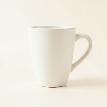 Maple Crest Ceramic Mug - White (synthetic illustration; no displayed measurements)